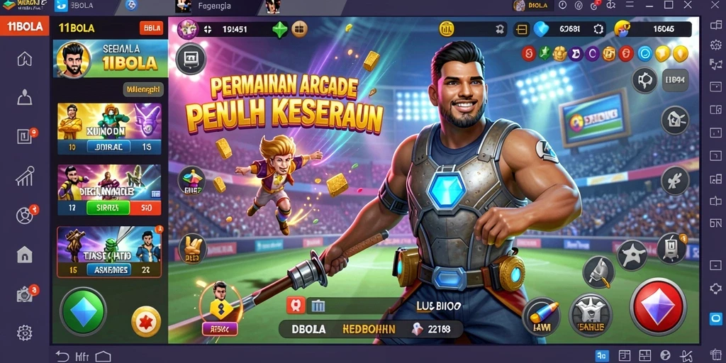 Tangkapan layar game 11BOLA menampilkan aksi seru gameplay Arcade.