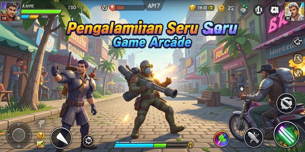 Screenshot gameplay API77, menampilkan karakter dan level yang penuh aksi.