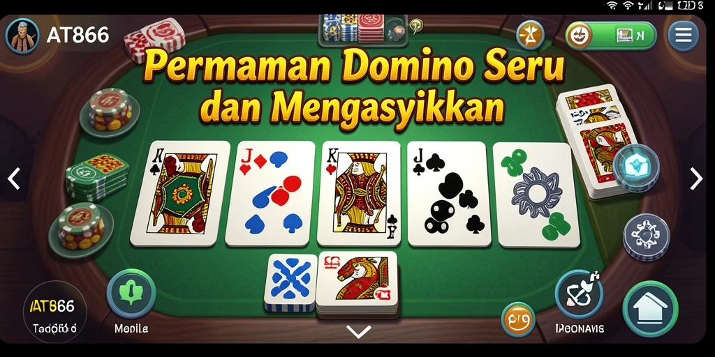 Screenshot gameplay AT866 menampilkan aksi seru permainan Domino.