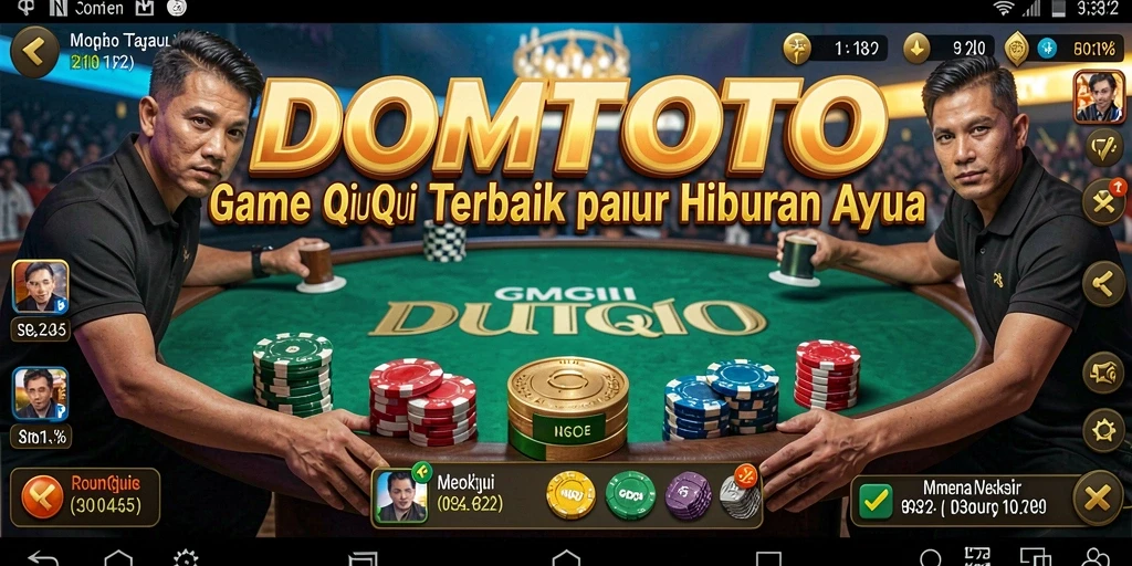 Screenshot menampilkan gameplay DOMTOTO dengan aksi QiuQiu yang seru.