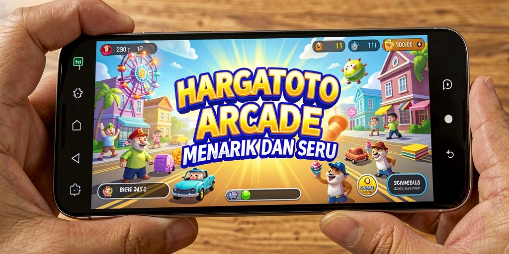 Tampilan gameplay seru HARGATOTO yang penuh warna.