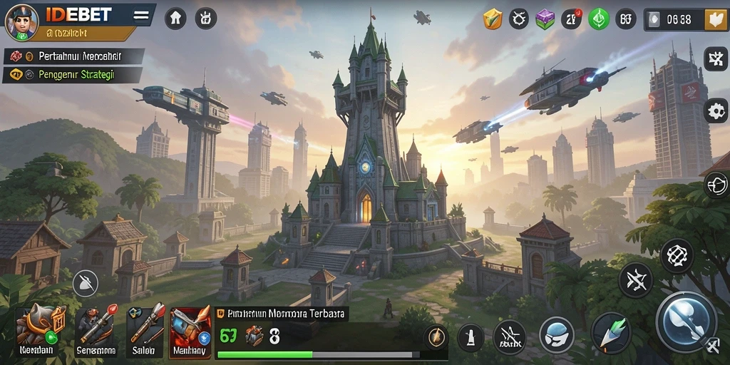 Tampilan gameplay menegangkan dalam IDEBET yang menaklukkan musuh.