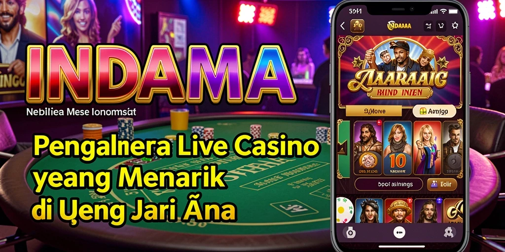 Screenshot gameplay INDAAA menampilkan dealer langsung dan suasana yang mendebarkan.