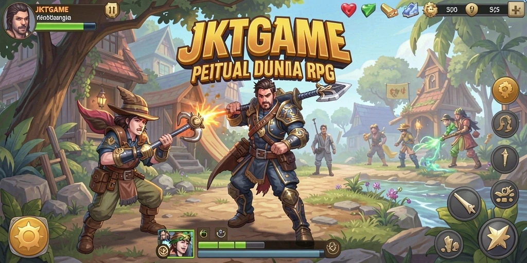 Screenshot menampilkan aksi seru dalam petualangan RPG JKTGAME.