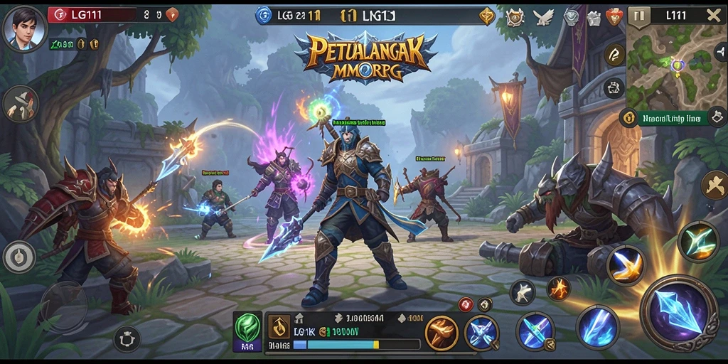 Tampilan gameplay LG111 yang menakjubkan di dunia MMORPG.