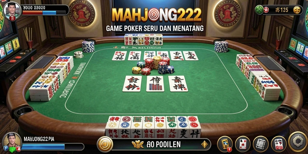 Tampilan gameplay seru di aplikasi Poker MAHJONG222.