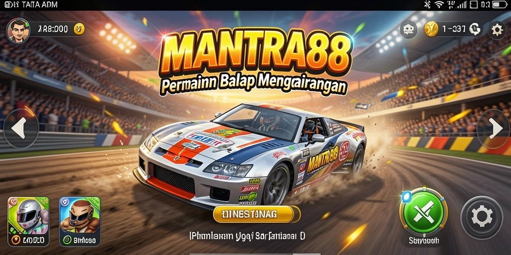 Tangkapan layar gameplay menunjukkan balapan mendebarkan di trek yang menantang.