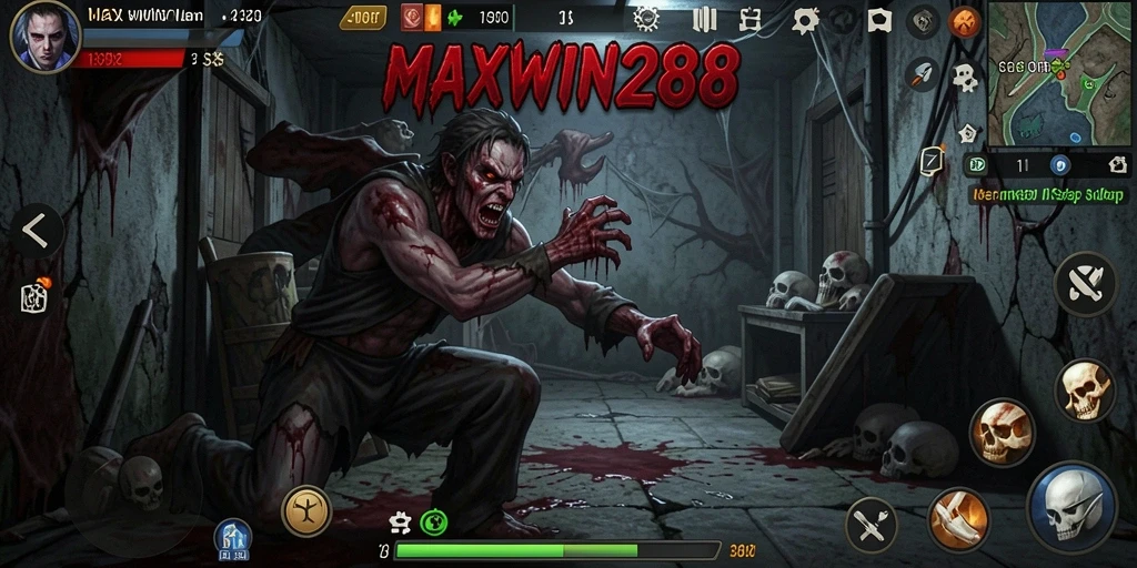 Screenshot gameplay <strong>MAXWIN288</strong> menunjukkan suasana yang mencekam dan menegangkan.