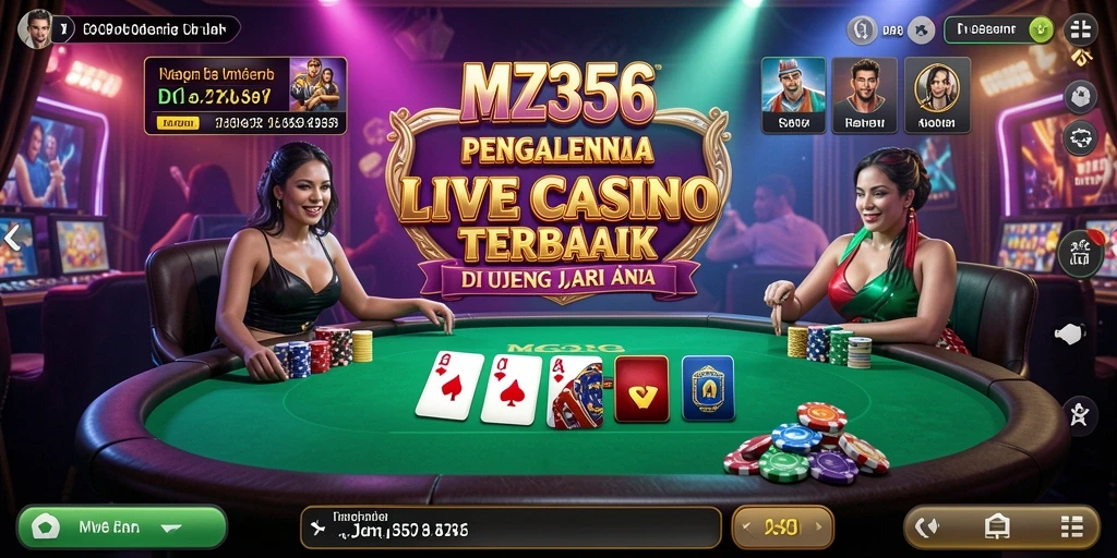 Tampilan gameplay menarik dan interaksi dealer langsung di MZ356 Live Casino.