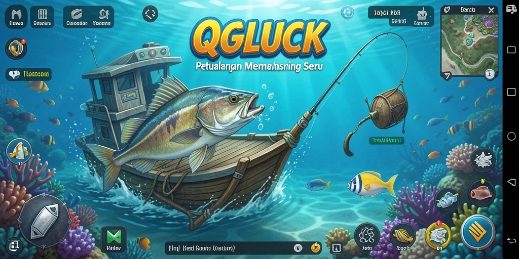 Gameplay menarik dalam memancing di QGLUCK yang memukau.