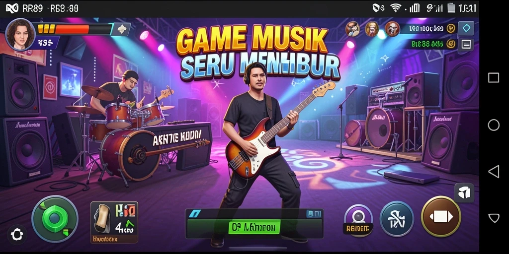 Tangkapan layar RR89 menunjukkan pemain menikmati gameplay musik yang mendebarkan.