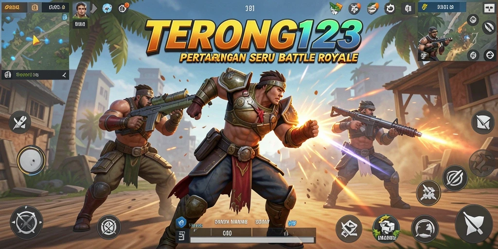 Tampilan yang menegangkan dari gameplay Battle Royale TERONG123.