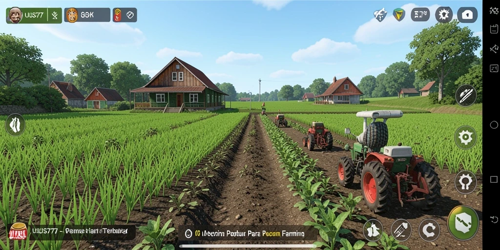 Gameplay UUS777 menampilkan aktivitas bertani yang seru dan menarik.